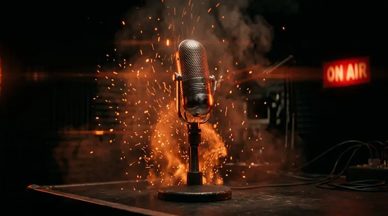 Facts Focus Fire radio studio artwork